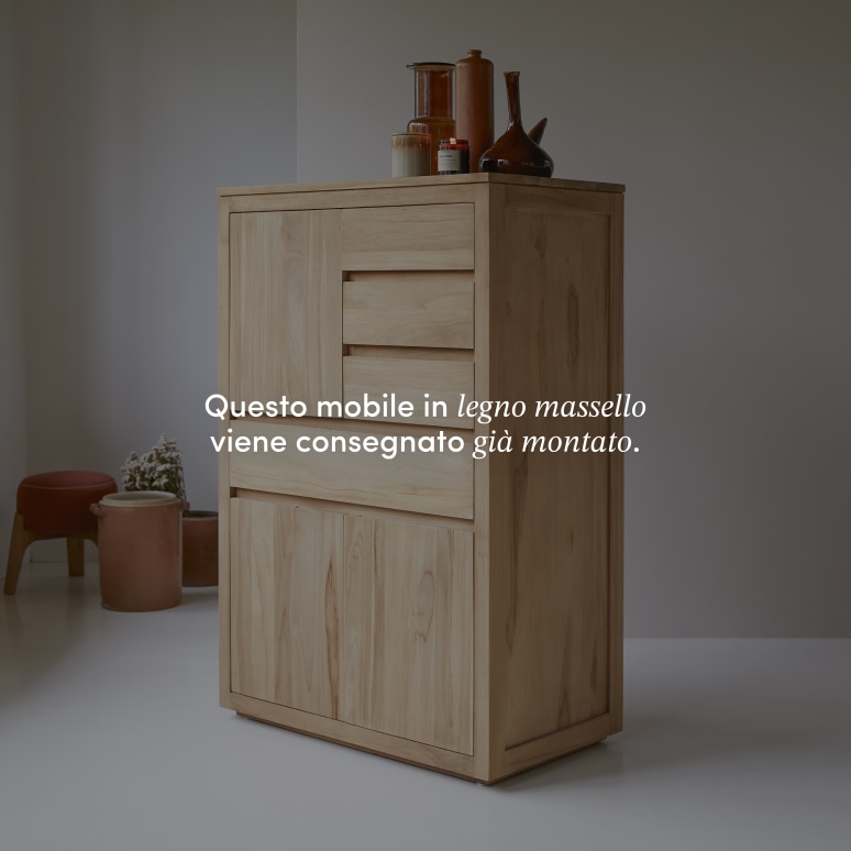 Paulo - Credenza in teak massello 80 cm