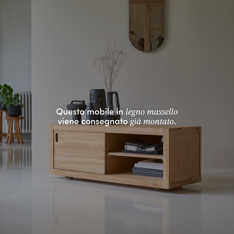 Adam - Mobile TV in teak 120 cm