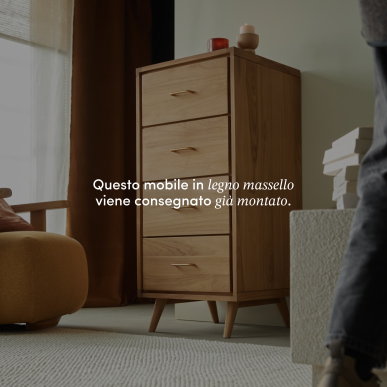 Kort - Cassettiera per bambini in teak massello