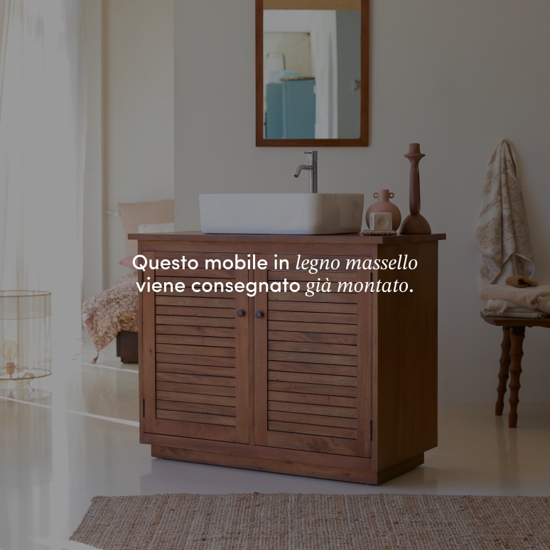Loggia - Mobile per il bagno in legno di acacia massello 90 cm