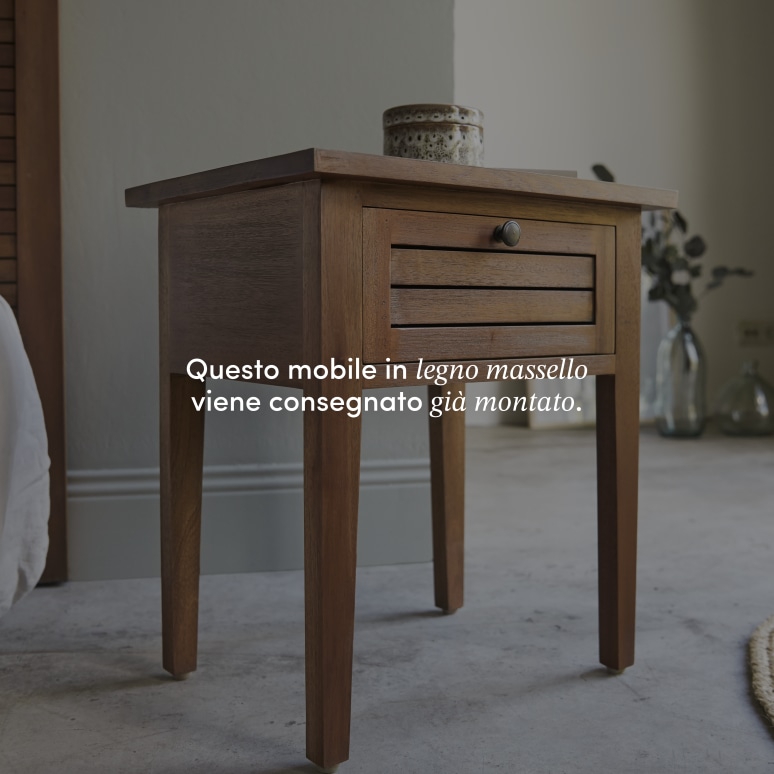 Loggia - Comodino in legno di acacia massello