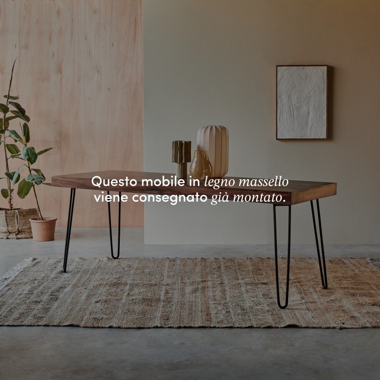 Helga - Tavolo in legno di palissandro massello 6/8 persone