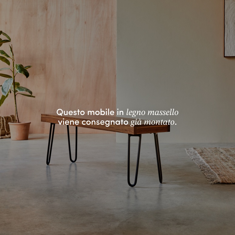 Helga - Panca in palissandro massello 135 cm