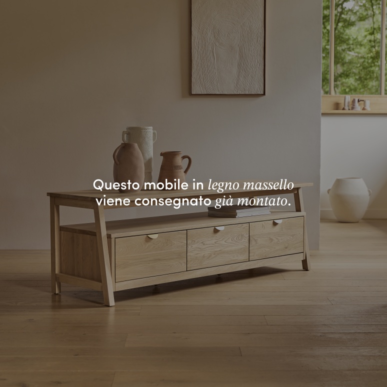 Pola - Mobile TV in legno di quercia massello 150 cm