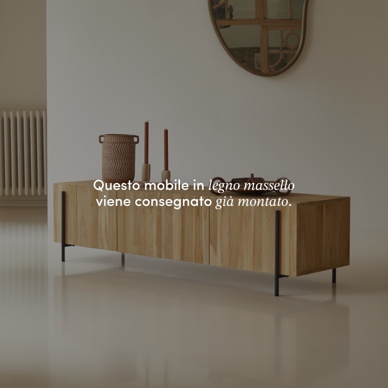Honorine - Mobile TV basso in teak massello 170 cm