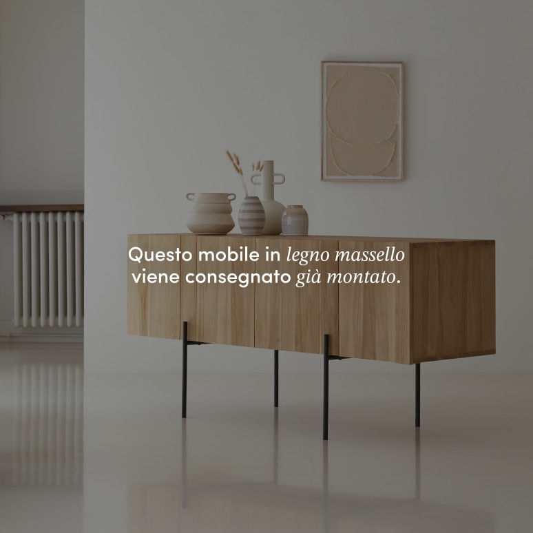 Honorine - Buffet alto in teak massello 165 cm