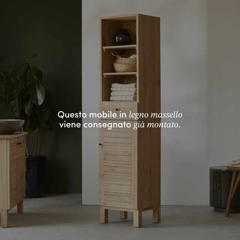 Soho - Mobile a colonna in legno di quercia massello