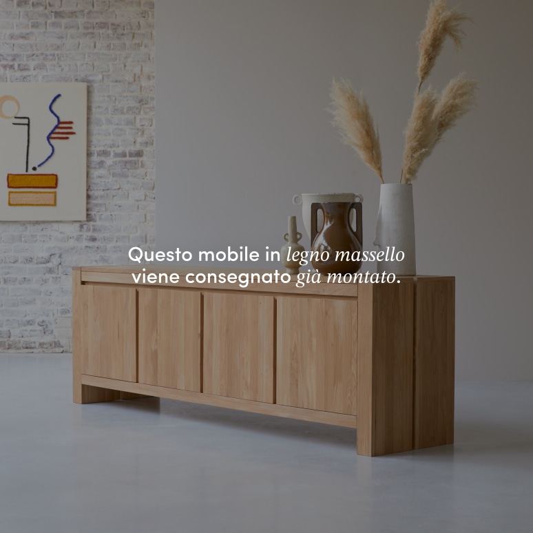 Eden - Buffet in legno di quercia massello 210 cm