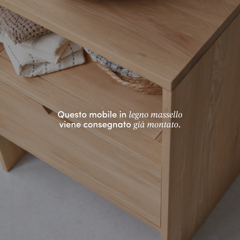Kwarto - Mobile per il bagno in legno di quercia massello 60 cm