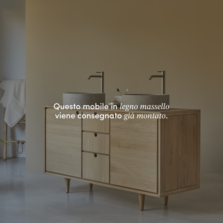 Jonàk - Mobile per il bagno in legno di quercia massello 145 cm