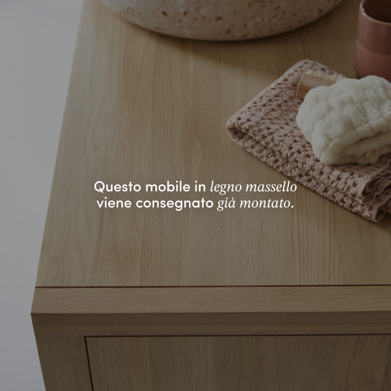 Jonàk - Mobile per il bagno in legno di quercia massello 95 cm