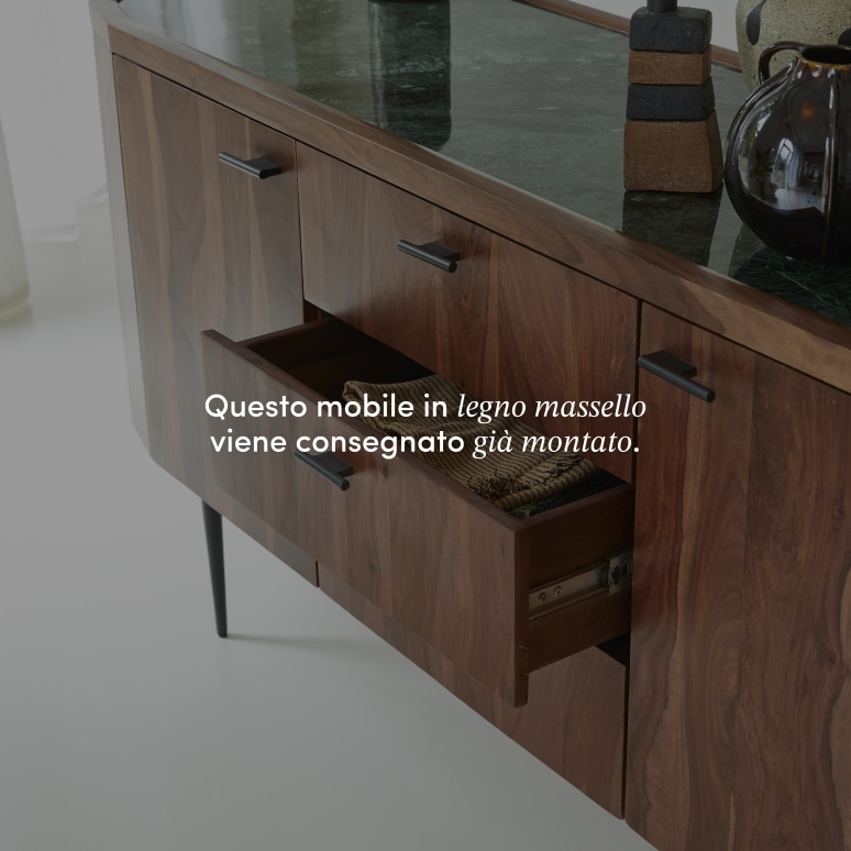 Jade - Buffet in legno di palissandro massello e marmo 175 cm