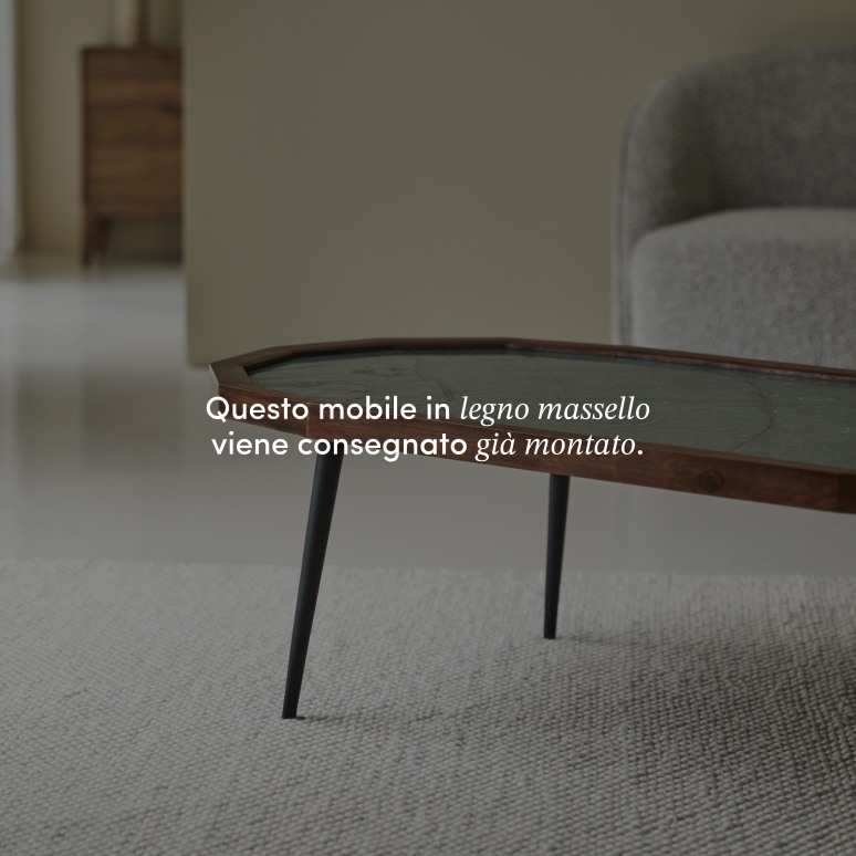 Jade - Tavolino in massello di palissandro e marmo