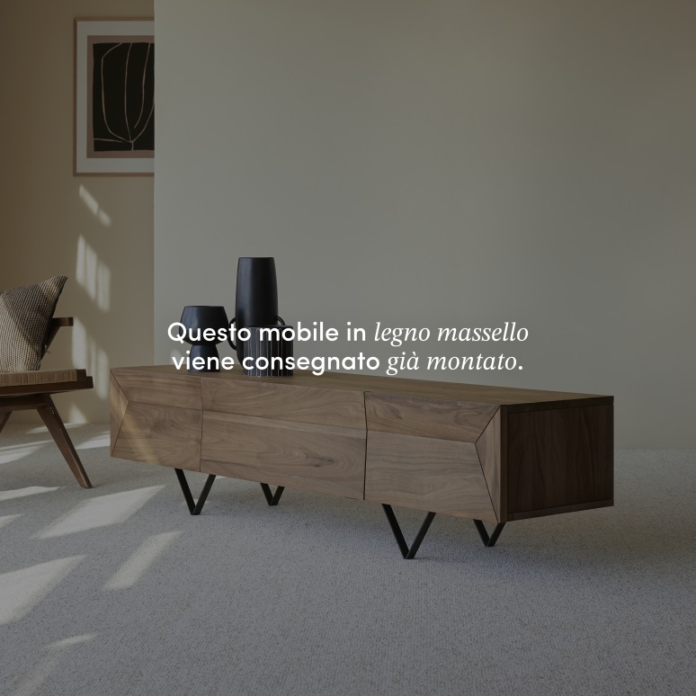 Metric - Mobile TV in legno di noce massello 175 cm