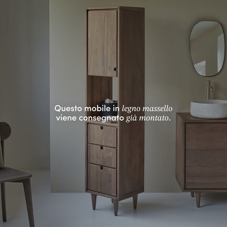 Jonàk - Mobile a colonna in legno di noce massello