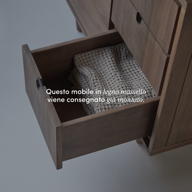 Jonàk - Mobile per il bagno in legno di noce massello 95 cm