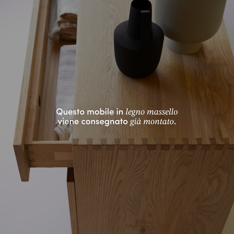 Jeanne - Buffet in legno di quercia massello 185 cm