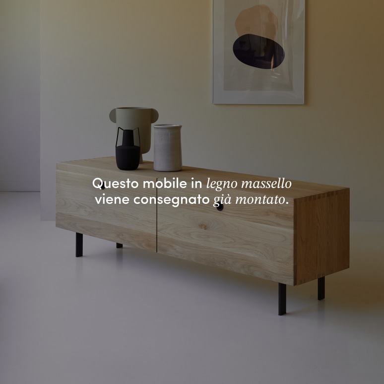 Jeanne - Mobile TV in legno di quercia massello 160 cm