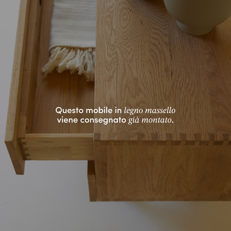 Jeanne - Mobile TV in legno di quercia massello 200 cm