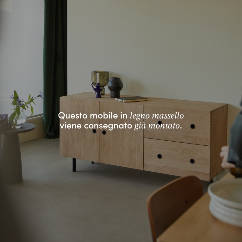 Jeanne - Buffet in legno di quercia massello 150 cm