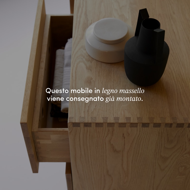 Jeanne - Buffet in legno di quercia massello 150 cm