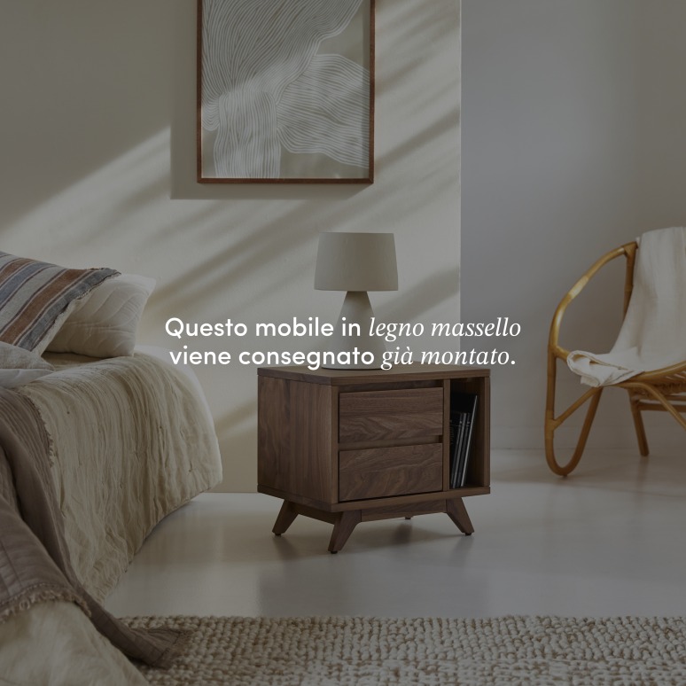 Esmée - Comodino in legno di noce massello