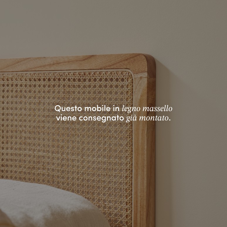 Adèle - Testiera in rattan intrecciato 90 cm