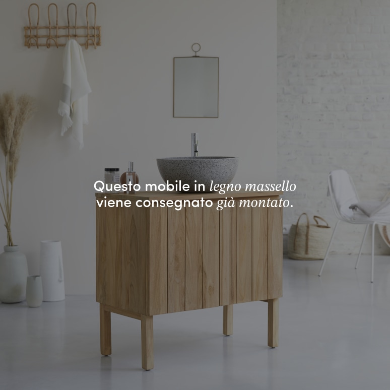 Jill - Mobile per il bagno in teak massello 80 cm