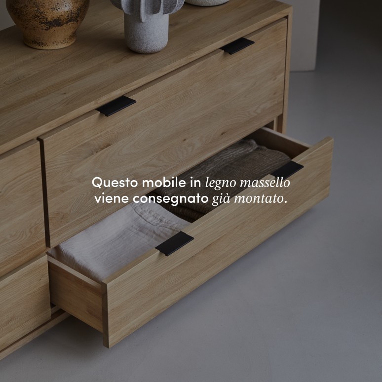 Senson - Mobile TV in legno di quercia massello 180 cm