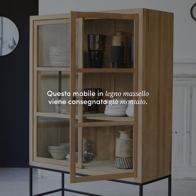 Babeth - Vetrina alta in teak massello