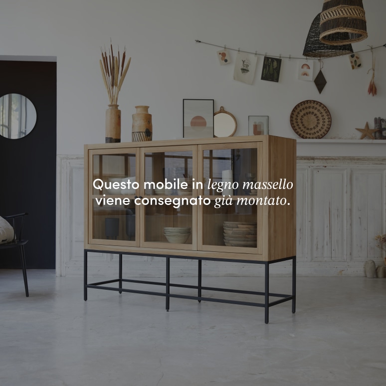 Babeth - Vetrina bassa in teak massello