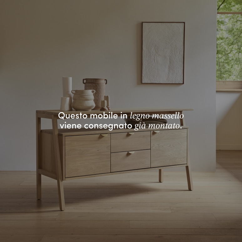 Pola - Buffet in legno di quercia massello 140 cm