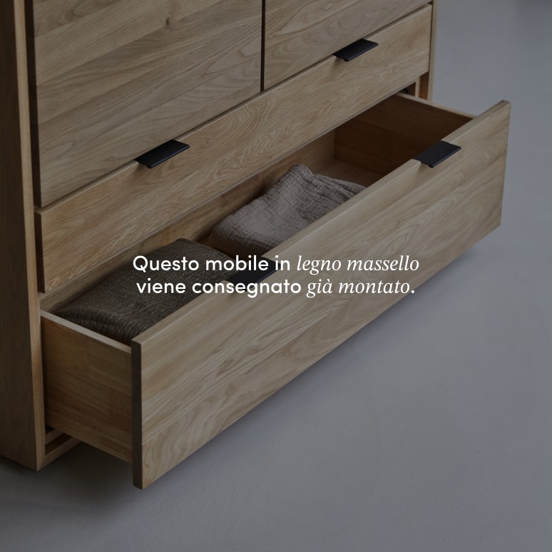 Senson - Mobile portaoggetti in legno di quercia massello