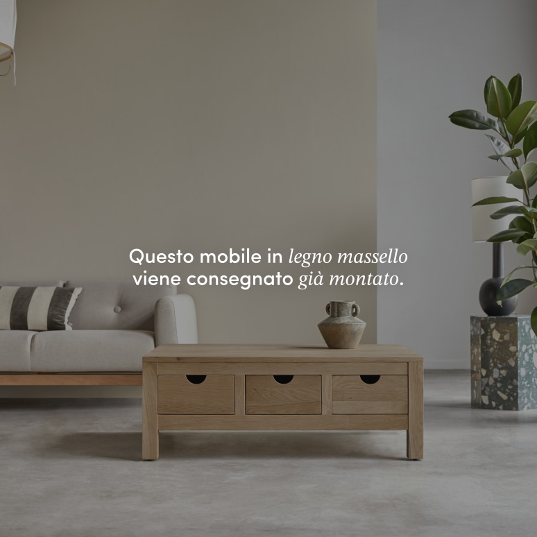 Oliver - Tavolino in legno di quercia massello