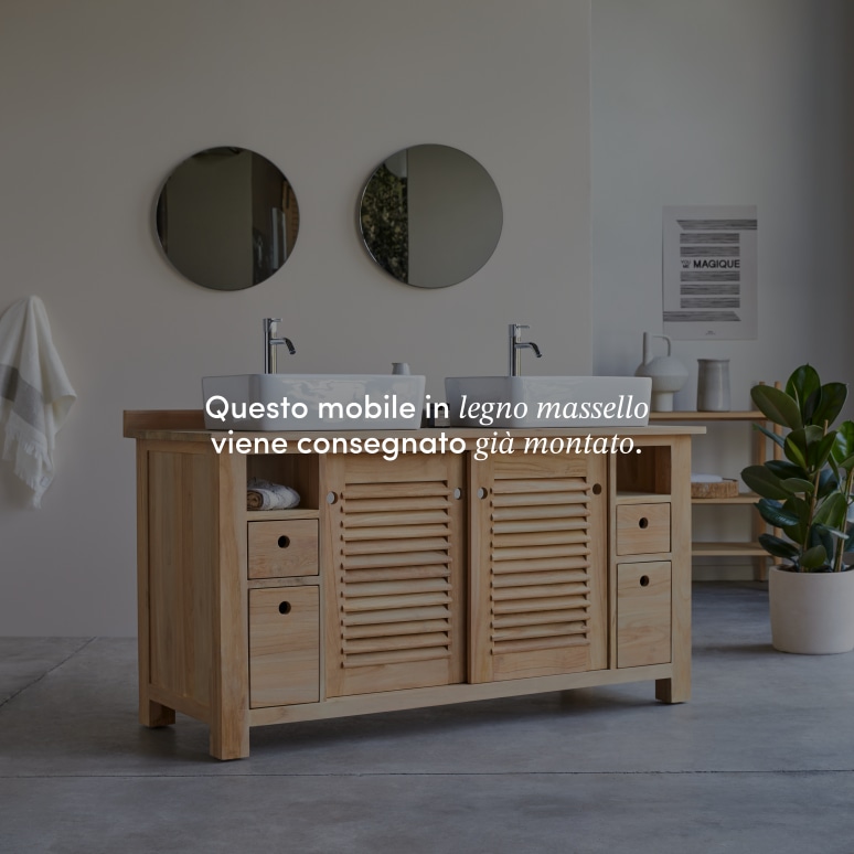 Coline - Mobile per il bagno in teak massello 145 cm