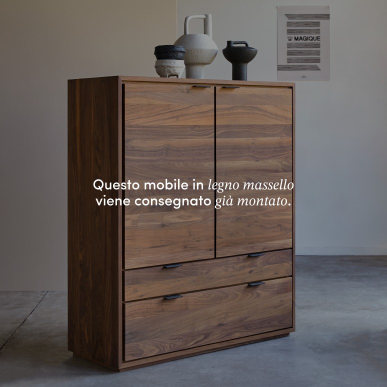 Senson - Armadio in legno di noce massello