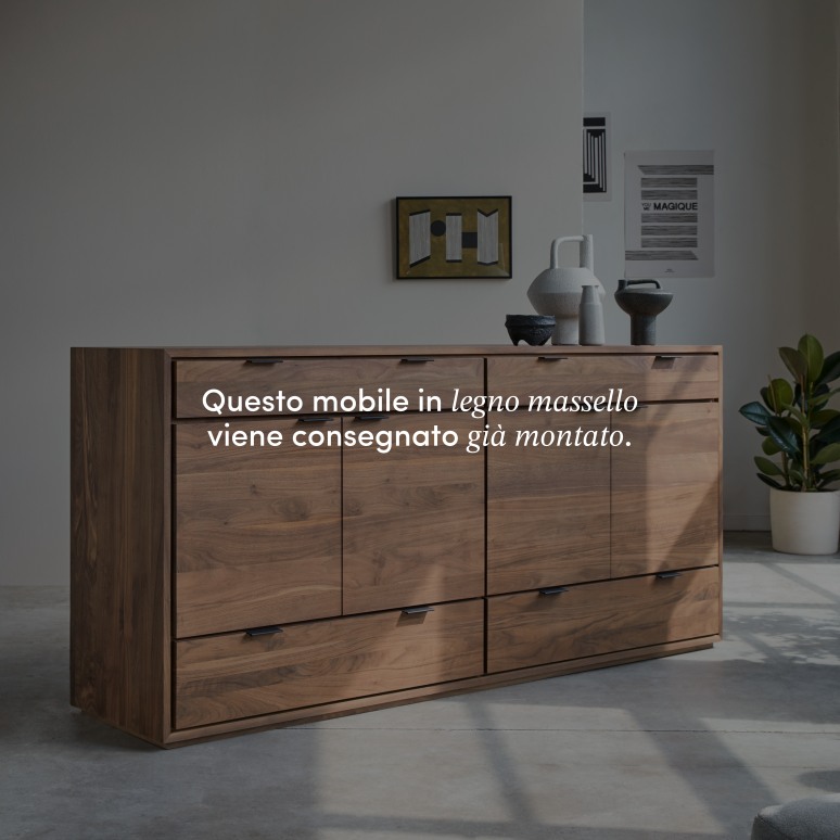 Senson - Credenza in legno di noce massello 200 cm