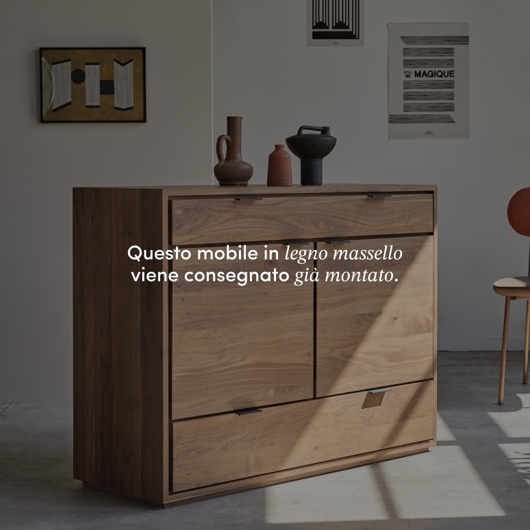 Senson - Credenza in legno di noce massello 120 cm