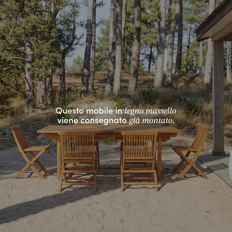 Capri - Set da giardino rettangolare in legno di acacia massello 12 sedie