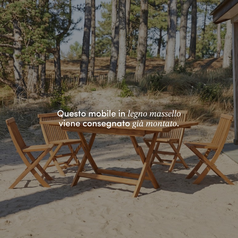 Capri - Set da giardino in legno di acacia massello 4 sedie