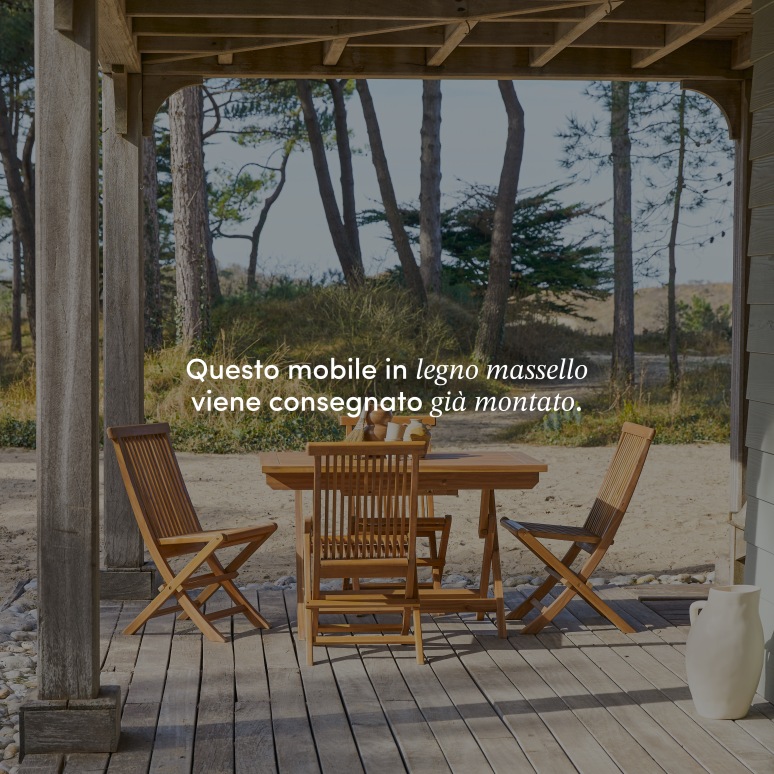 Capri - Set da giardino in legno di acacia massello 4 sedie