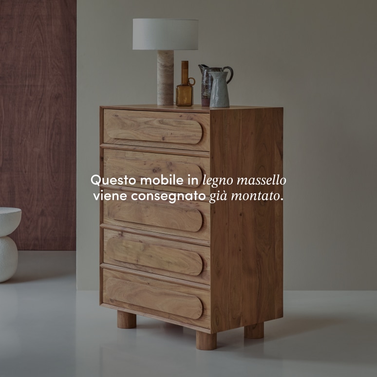 Olga - Cassettiera in legno di acacia massello