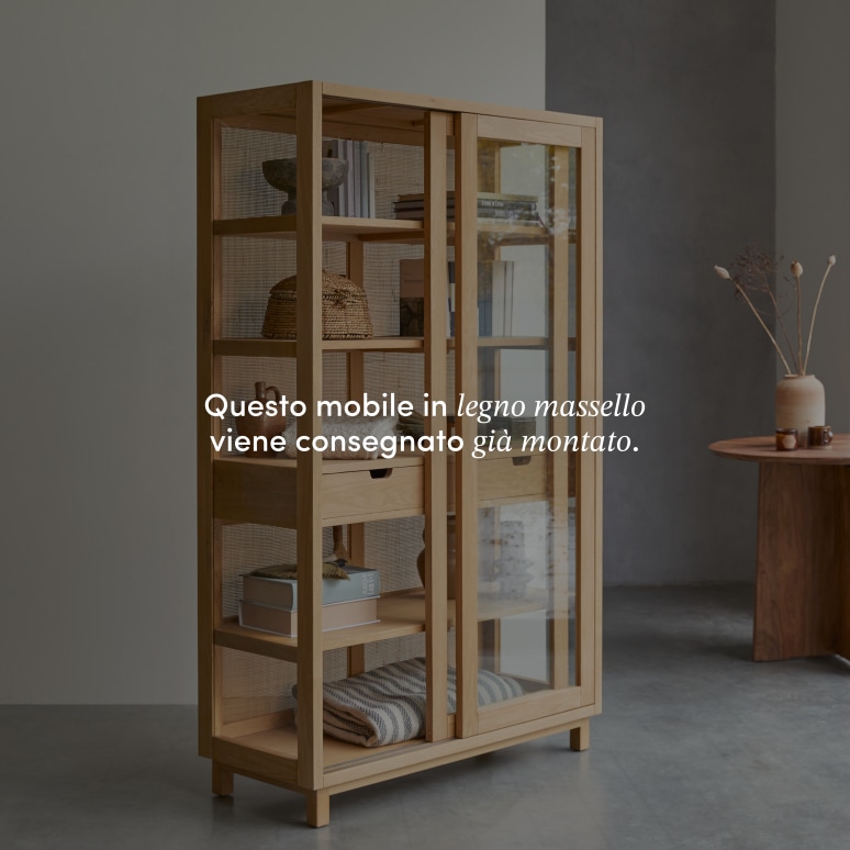 Adel - Libreria in legno di quercia massello