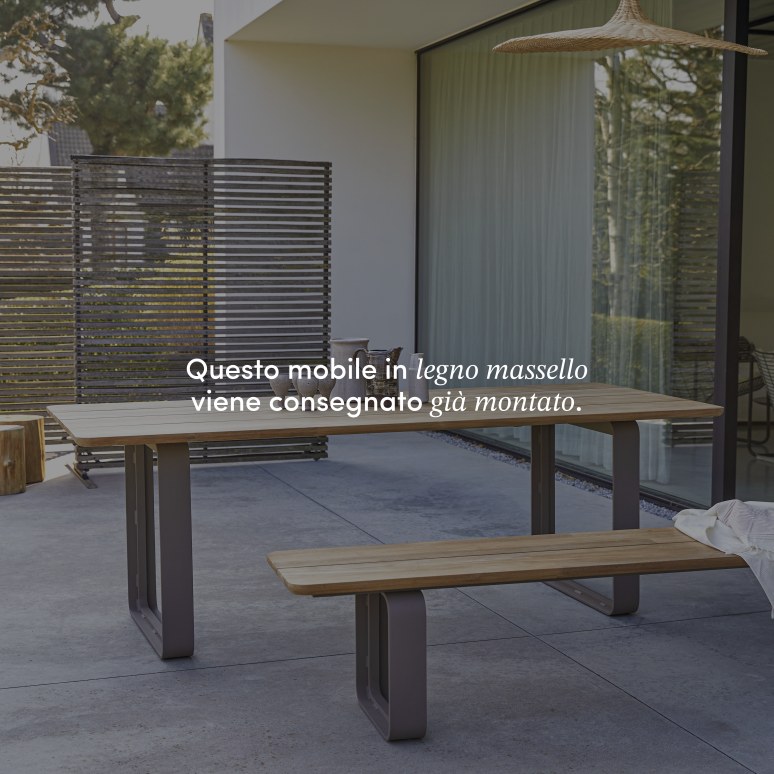 Harper - Set da giardino in teak massello e alluminio, 6 posti