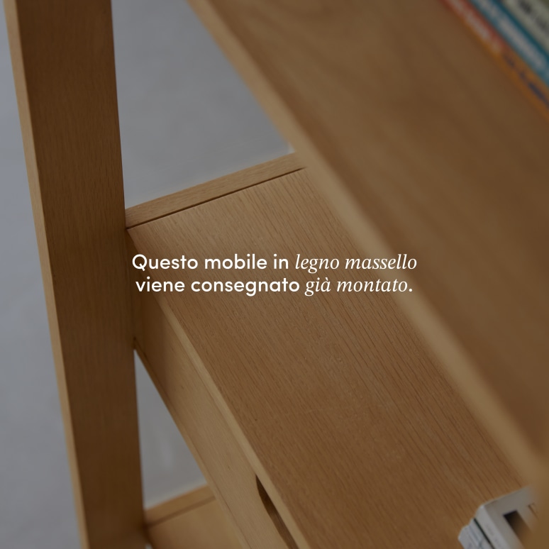 Adel - Libreria in legno di quercia massello
