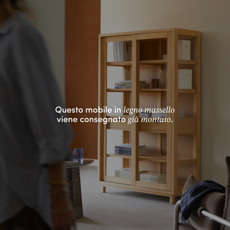 Adel - Armadio portaoggetti in legno di quercia massello