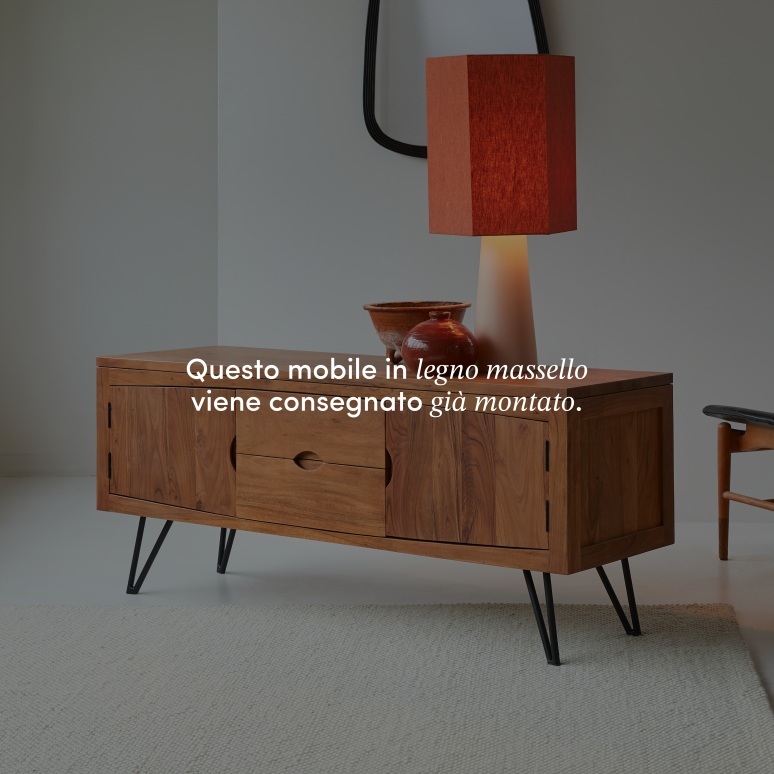 Bonnie - Mobile TV in legno di acacia massello 150 cm
