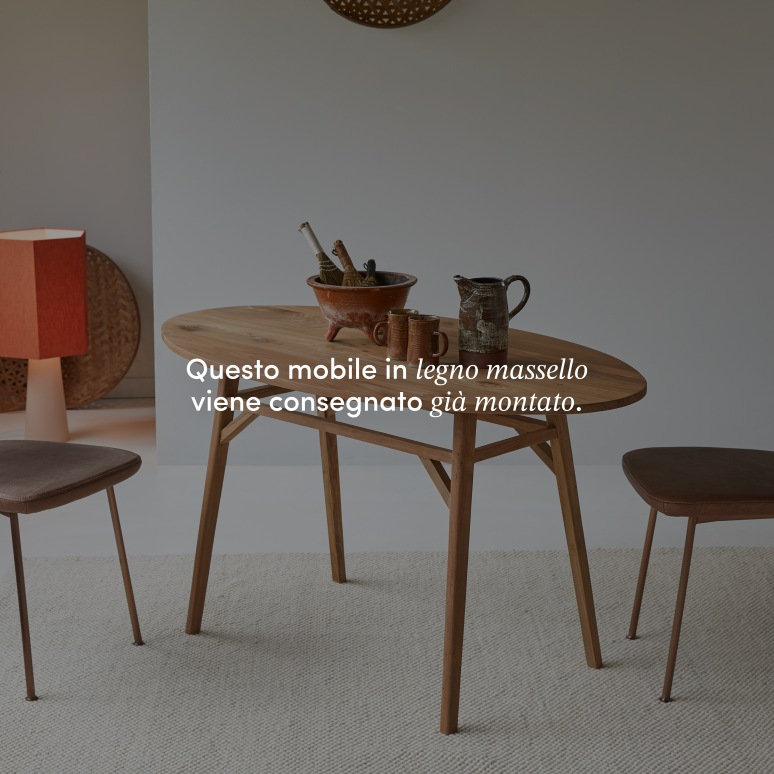 Elena - Tavolo ovale in teak massello riciclato. 2-4 persone