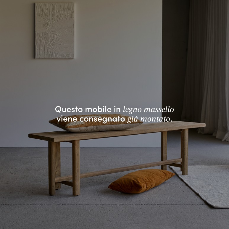 Antonia - Panca decorativa in teak massello riciclato