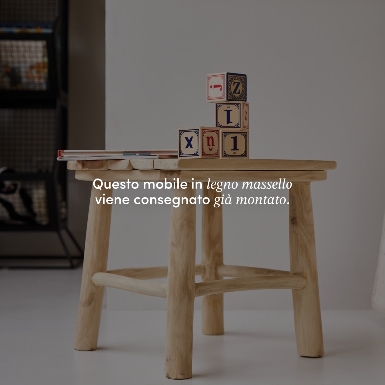 Kilim - Comodino per bambini in teak massello